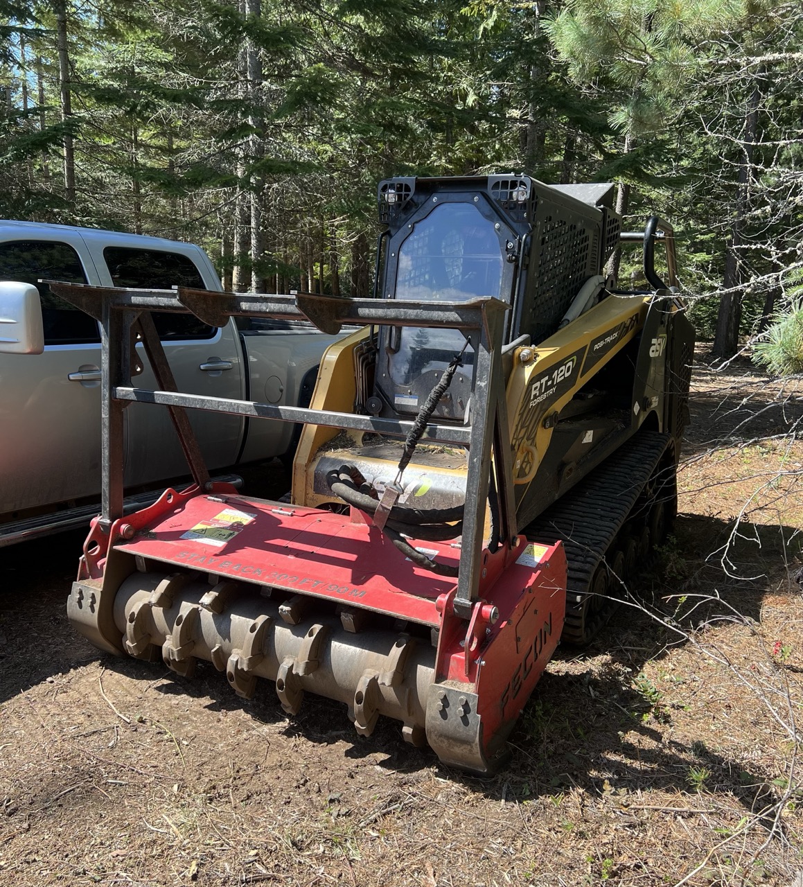 Fecon forestry mulcher drum close up